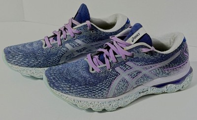 Asics Womens Gel Nimbus 24 1012B201 Purple Teal Running Shoes Sneakers Size 11