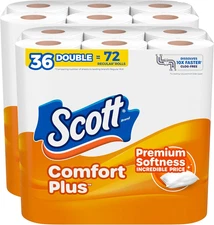 Comfortplus Toilet Paper, 36 Double Rolls, 231 Sheets per Roll, Septic-Safe, 1-P