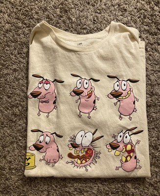 Courage The Cowardly Dog Monsters- L -TeeShirt Mens Licensed Cartoon Merch  Cream | eBay