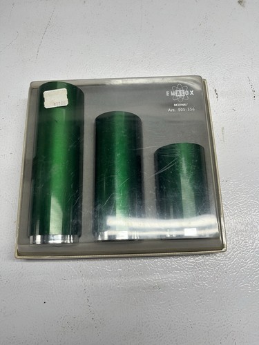Vtg MCM Emalox Norway Candle Holders Green