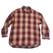 Guess Jeans USA Colorful Plaid Button Up Shirt Mens XL Vintage Grunge 90s