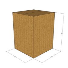 5 12x12x16 Kraft Brown Corrugated Shipping Boxes 32 ECT Double-Wall New