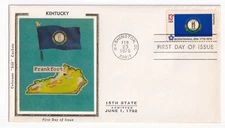 STAMP US SCOTT 1647 "Kentucky State Flag" 13 CENT 1976 FDC - A