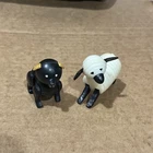 VTG Fisher Price Little People Farm Animals White Sheep & Black Pig with ears