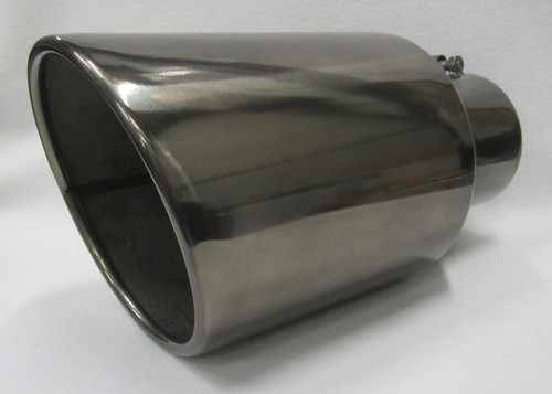 4" INLET, 7" OUTLET, 15" LONG BLACK CHROME DIESEL EXHAUST TIP DODGE - Picture 2 of 5