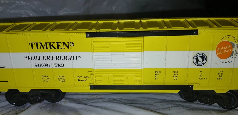 O gauge MTH Railking Yellow Roller Freight Boxcar W Sliding Doors - Image 2 of 4