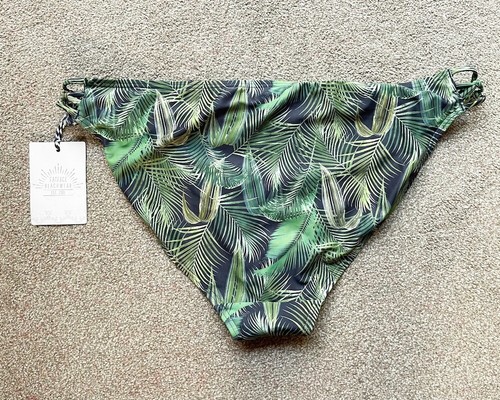 BNWT FAT FACE Bikini Pants size 16 Green & Black - Picture 2 of 4