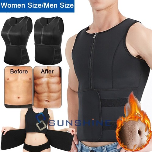 Men's Fat Burner Tummy Slim Body Shaper Neoprene Sauna Sweat Belts Waist Trainer - Picture 2 of 33