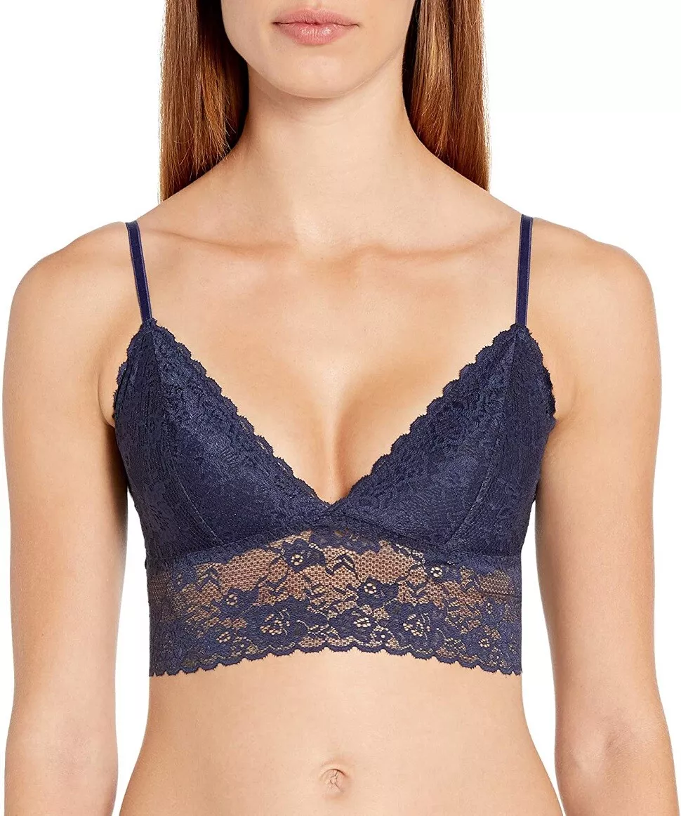 Maidenform Women's Lace Longline Bralette - Size Small Navy Blue