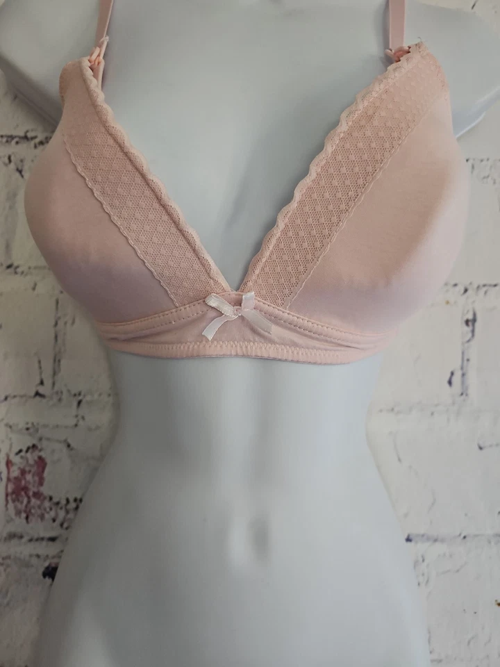 Sujetador de lactancia rosa Lamaze talla XL inalámbrico con clip ligeramente forrado correas ajustables Foto 2 de 4