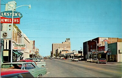 #ad Postcard Street Scene Looking North in Abilene Texas $6.00
