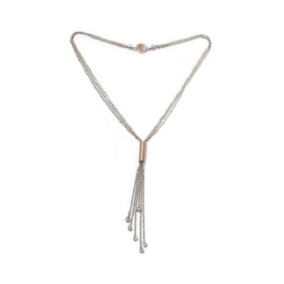 La dea Bendata ''Fortuna'' 2-Tone Tassel Drop Necklace  HSN 289.90