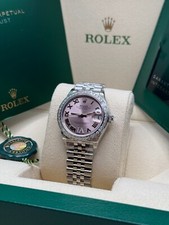 Rolex Datejust 31 NEW 2024 Pink Diamond Roman Diamond Bezel 278384RBR Jubilee 2