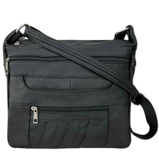 Leather Concealed Carry Gun Purse Concealment Bag with Locking Zipper CCW CWP