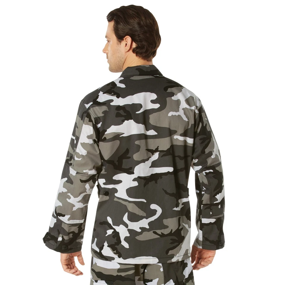 Mens City Camouflage Military BDU Shirt Tactical Uniform Army Coat Army Fatigues - Image 3 of 4