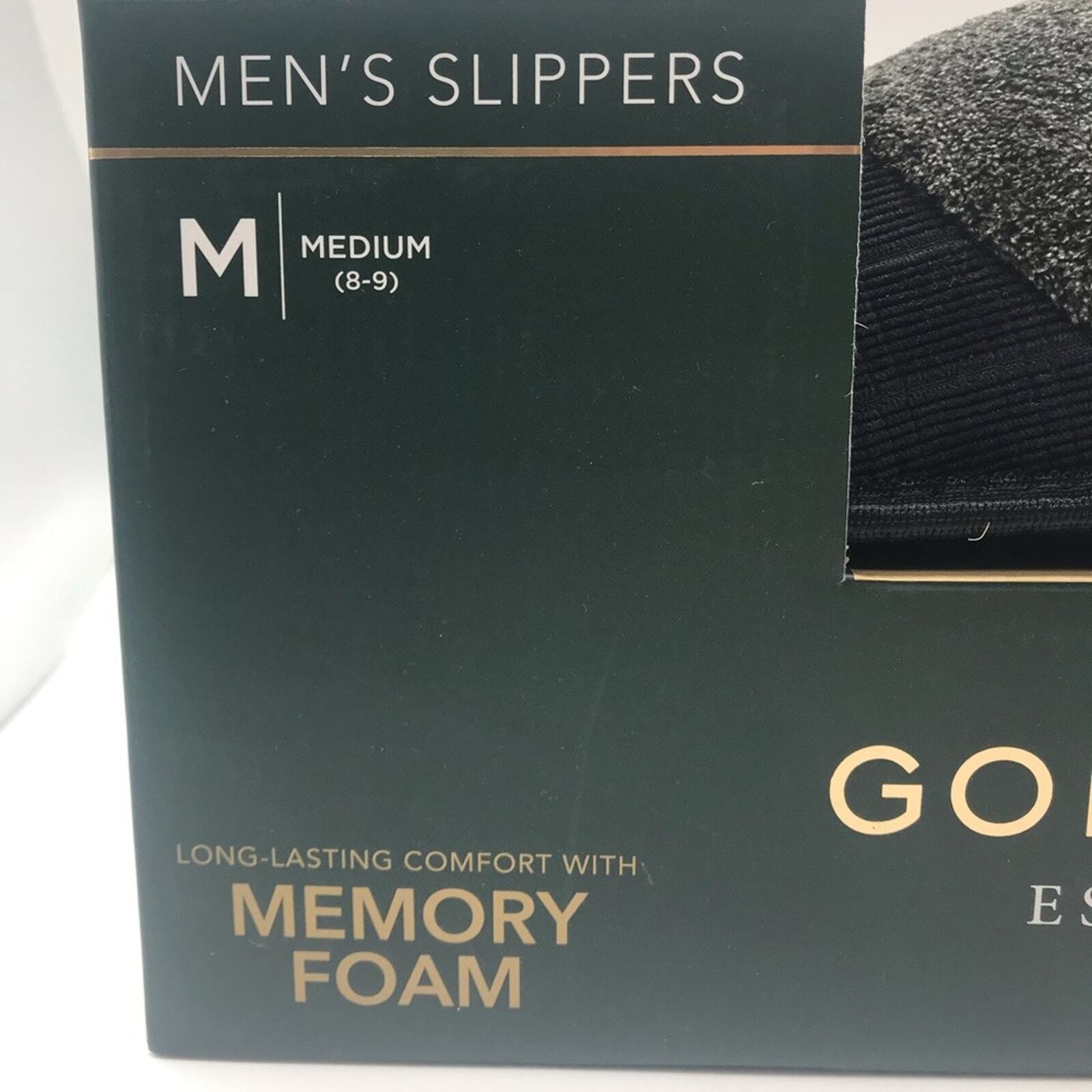 PANTOFOLA D’ORO Ciabatte da uomo punta oro taglia small 7 nere memory foam scarpe da casa nuove $40