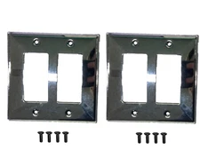 WALL SWITCH OUTLET COVER (Multiple QTYS) DOUBLE ROCKER PLATE POLISHED CHROME
