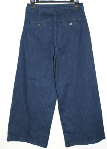 New $59 MAX Jeans Size 4 Women's High-Waisted Stretch Denim Wide Leg Gaucho Pant