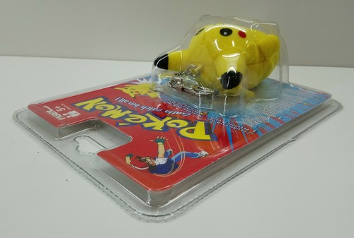 1999 POKEMON PIKACHU PLUSH CLIP-ON TALKING KEY CHAIN NINTENDO NEW - NOT WORKING - Afbeelding 5 van 6