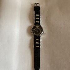 Rare Geneva Womens Quartz Watch SS With Crystal, Double Dial Design