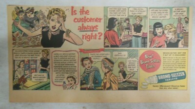 Bromo-Seltzer Ad: Is The Customer Always Right ? 1950's Size: 7.5 x 15 inches