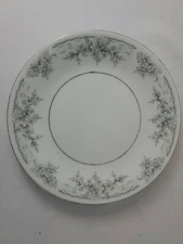 Lynns Fine China OLIVIA Gray White Flowers - 7-1/2" SALAD PLATE - Free Shipping 