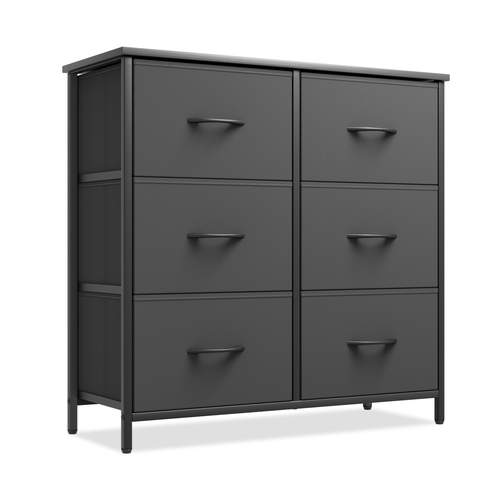 6-Drawer Dresser Chest of Fabric Double Drawers For Living Room Storage Cabinet - Picture 2 of 10