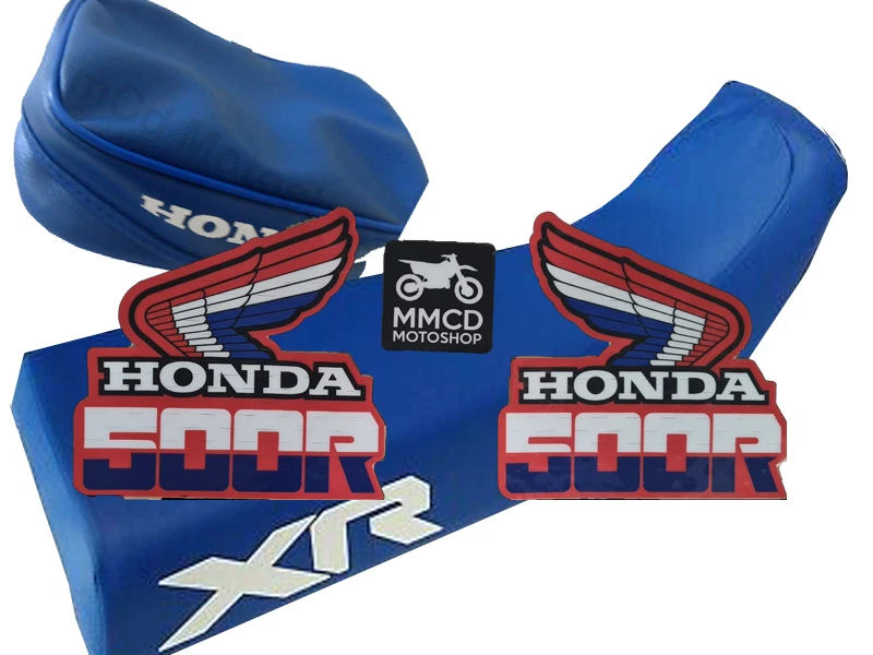 Seat Cover Blue + 3M Graphics Tank Decals + Fender Bag  Honda XR500R XR 500 1985 - Image 2 of 4