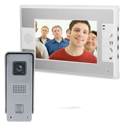 Wired Door Phone Doorbell Touch Key 7'' Lcd Video With Ir Camera Home Security AF