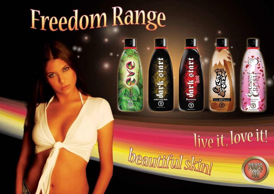 Power Tan Freedom Range Sunbed Tanning Lotion Cream ALL sachets & bottles