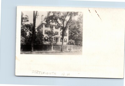 RPPC Three Story House with Iron Fence in Portsmouth New Hampshire Postcard