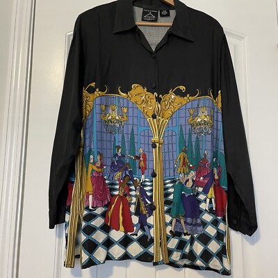 VTG Shopping With Anthony ￼￼Long Sleeved Button Up￼￼ ballroom dancing Shirt Sz.L