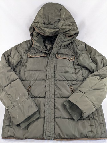 brown puffer style jacket flaws | eBay