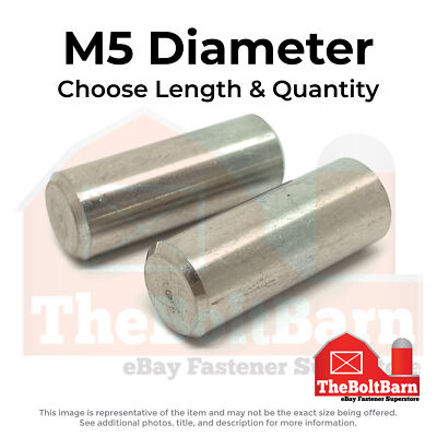 M5 Metric Dowel Pins A2-70 Stainless (Choose Length & Qty)