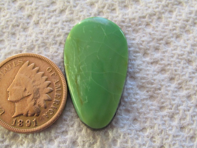 Green Alunite Cab 13 carat rare free form hand cut green apple cabochon 