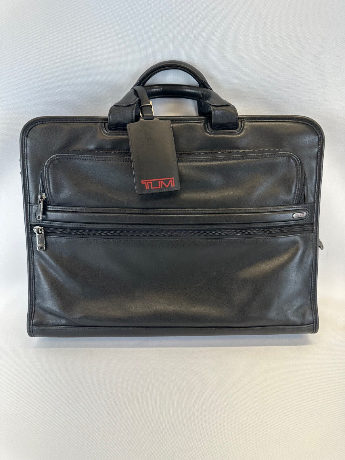 Tumi Alpha Nappa Large Black Leather Briefcase Organi… Gem