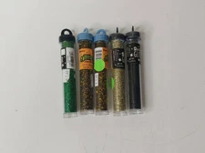 Lot of FIVE 5" Darice Glitter Tubes