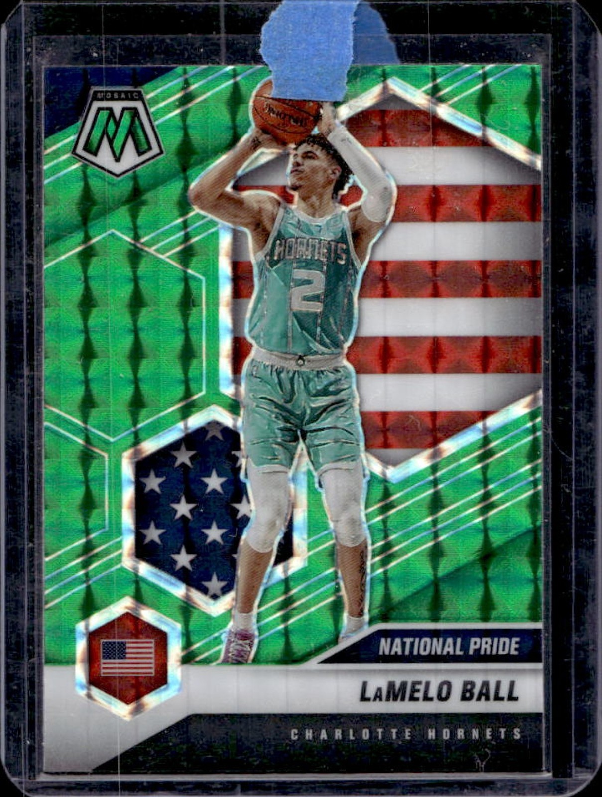 2020-21 Mosaic LaMelo Ball Green Rookie National Pride RC #257 Hornets