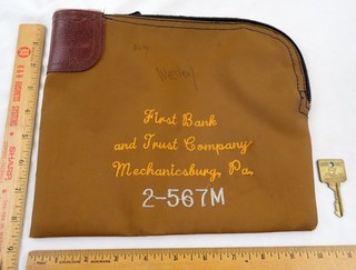 Locking Zippered Embroidered Deposit Bag First Bank & Trust Co Mechanicsburg PA