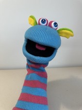 The Puppet Company Sock Hand Puppet Plush Soft Toy Blue Pink