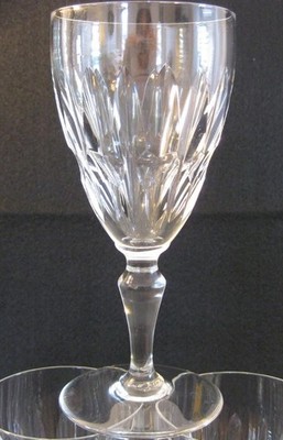 BACCARAT AUTEUIL VERTICAL CUT CRYSTAL CLARET WINE GLASSES 6 1/4''H  SIGNED