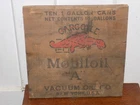 Vintage Gargoyle Mobiloil A Wooden End of a Shipping Crate