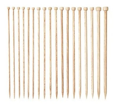 Wood Straight Single Point Knitting Needle Set US 4-11 (10'' - Sunstruck)
