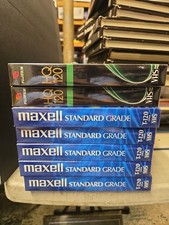 Lot of 7 Maxell Fuji T HQ 120 Blank VHS Video Tapes Stereo 6-Hour NEW Sealed
