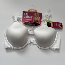 NWT Maidenform Women's One Fab Fit Everyday Full Coverage Racerback Bra White