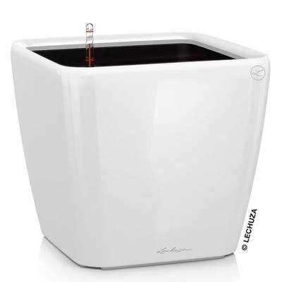 LECHUZA  Pflanzgefäße QUADRO LS 43 Weiß hochglänzend All-in-One
