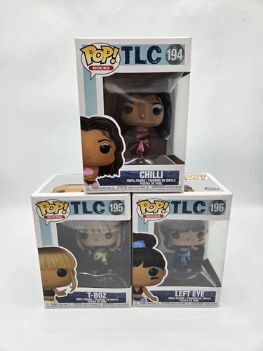 Funko Pop! Rocks: TLC- Chilli #194, T-Boz #195, Left Eye #196 Lot Of (3) Fullset