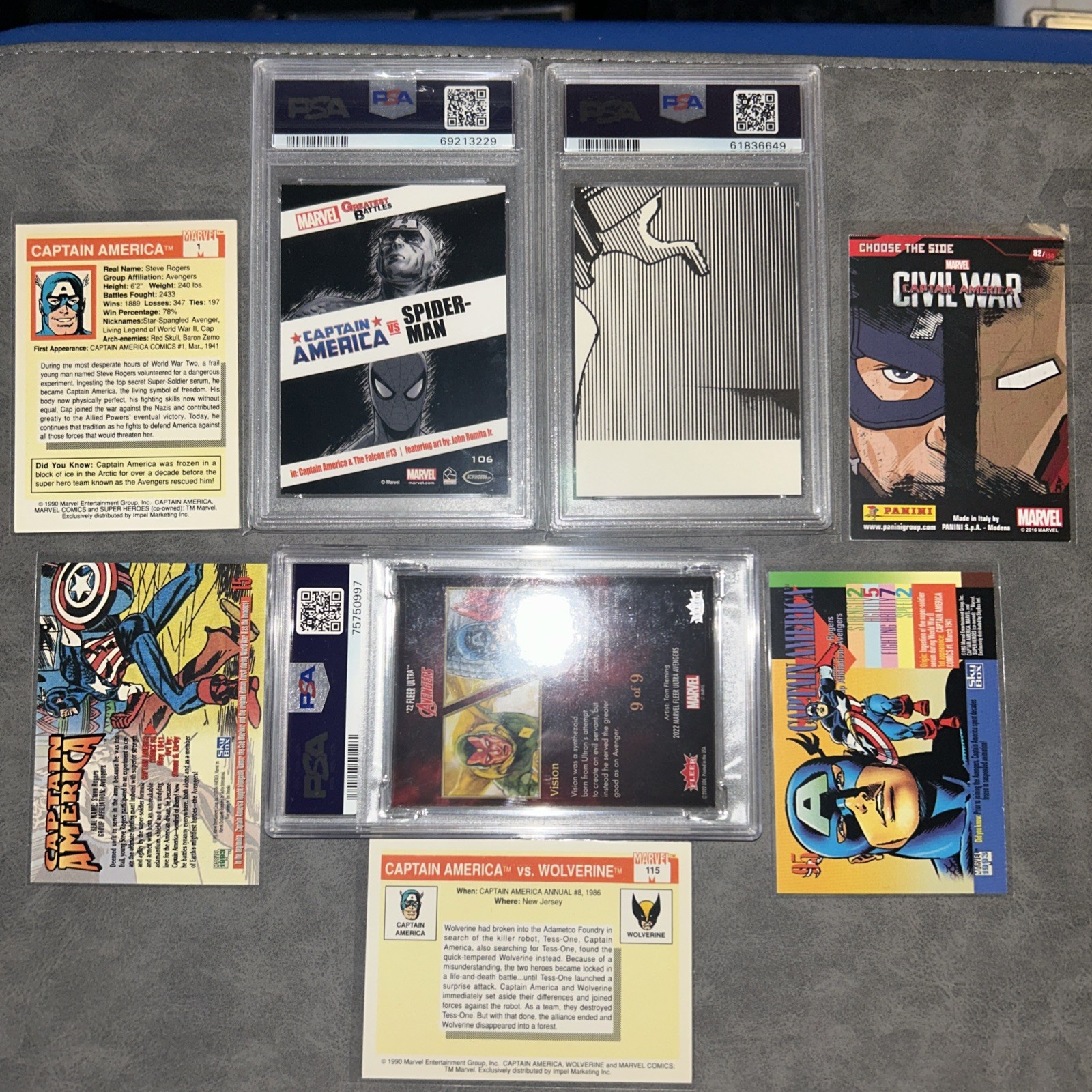 Marvel Captain America PSA 8-9 Mint card Marvel bonus Marvel trading cards view 17