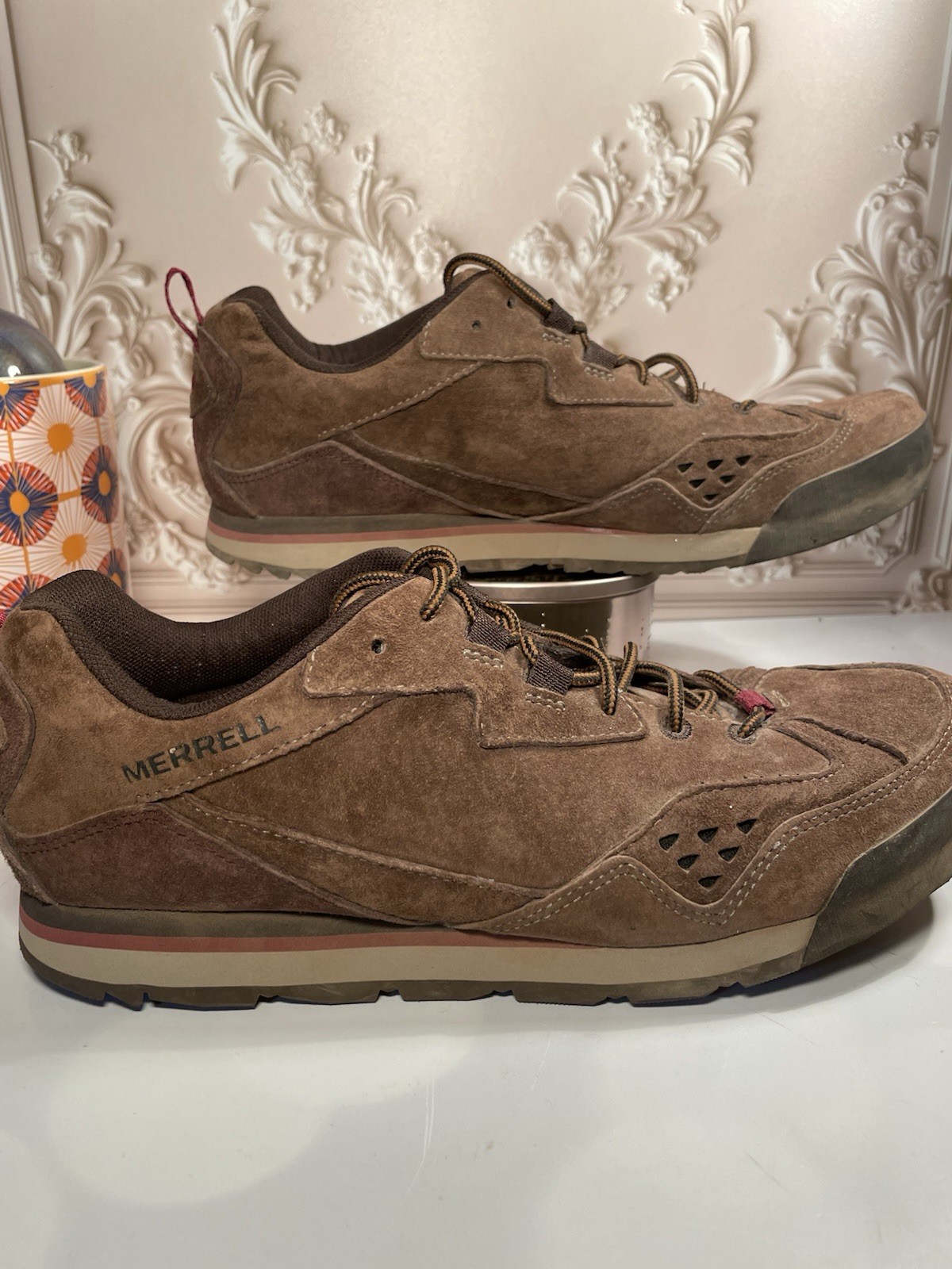 Merrell scarpe da trekking uomo roccia bruciata taglia 9 5 US maglia nabuk rovere