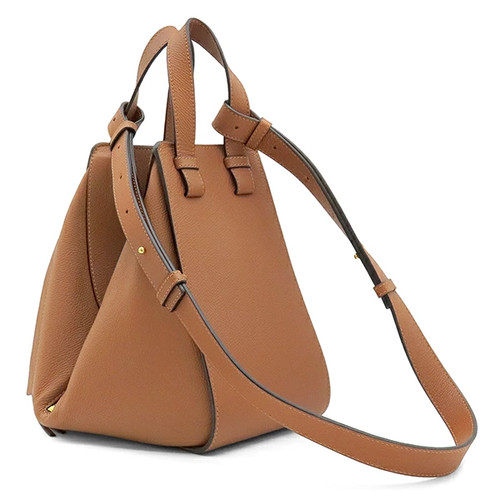 Loewe 2WAY Bag Hammock Bag Small Calf Tan Gold Hardware Brown Anagram Handbag Sh